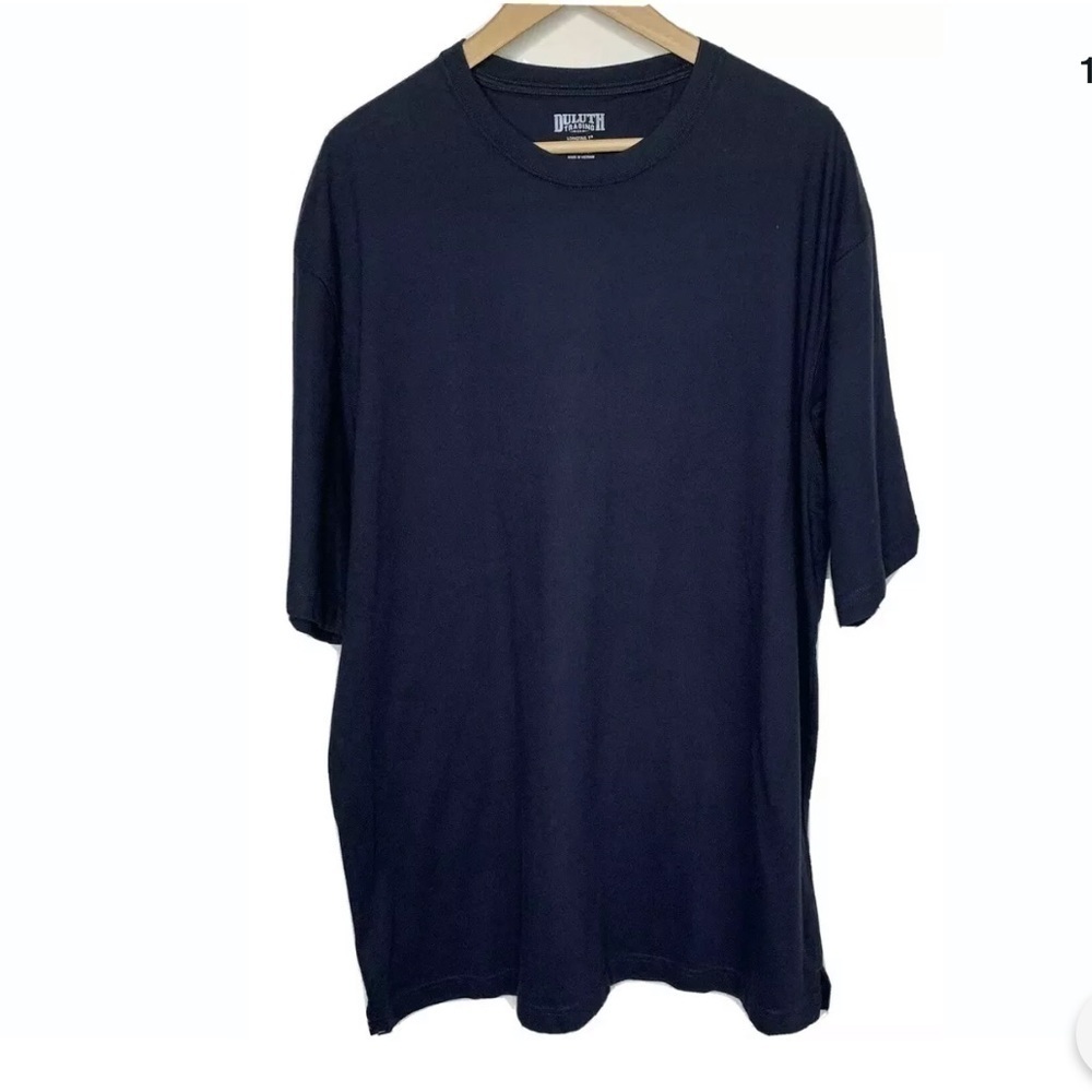 Duluth Mens Longtail Tee Shirt Size Large Navy S/S
